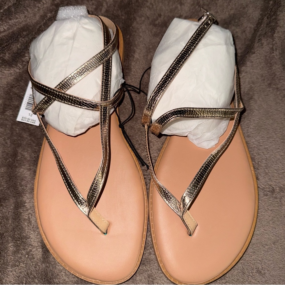 Torrid Metallic Gold Strappy Sandals